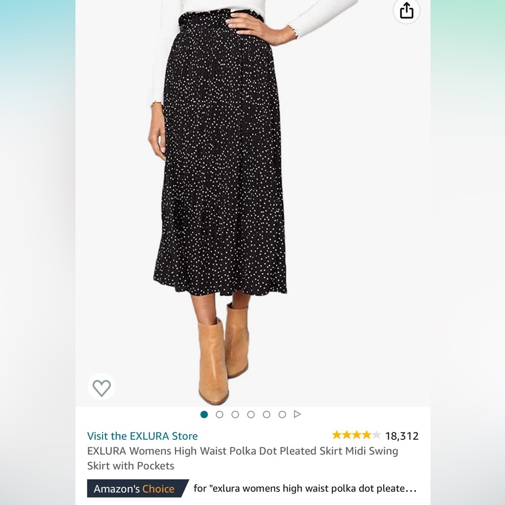 Polka dot midi skirt